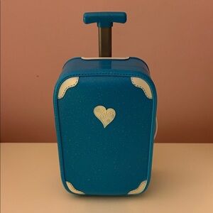 Blue Heart-Embellished Suitcase